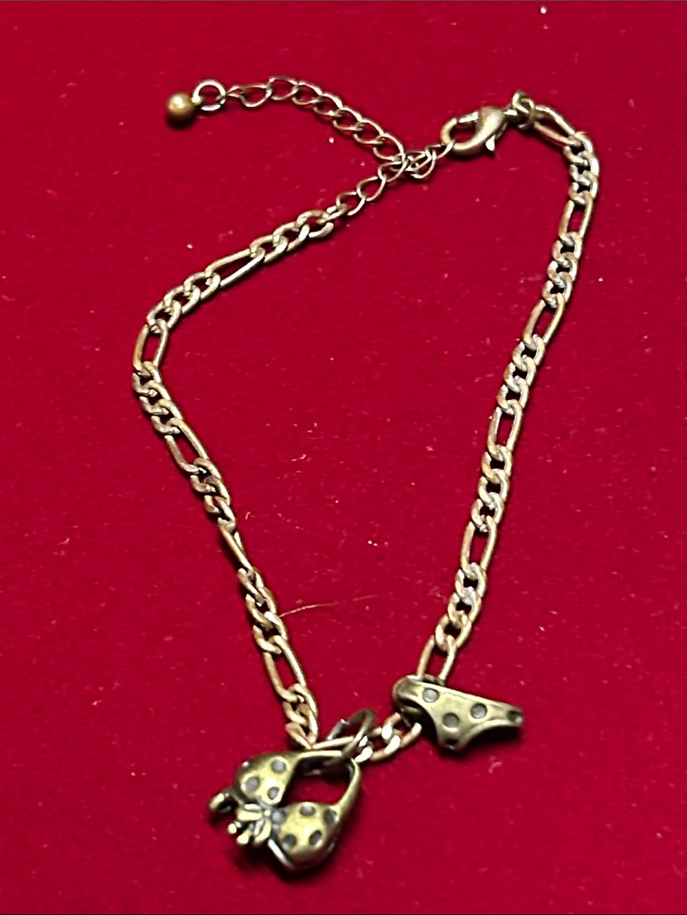 Rust color anklet with bikini bottoms and top Charm Women Jewelry
